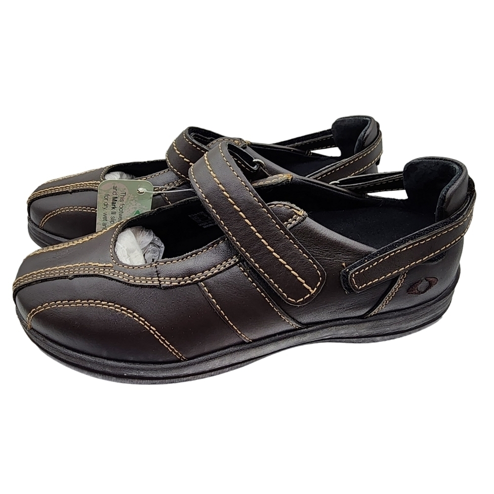Apex Women's Petals Jane Leather Sneakers - 6 X-Wide - Picture 2 of 7